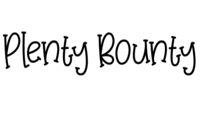 Plenty Bounty Font Preview