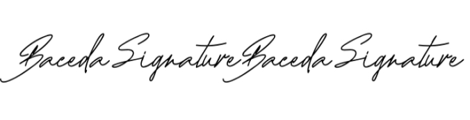 Baceda Signature Font Preview