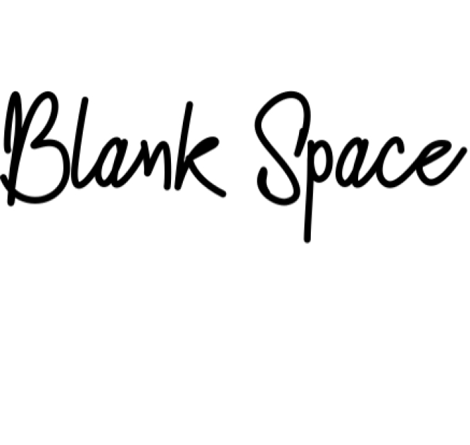 Blank Space Font Preview