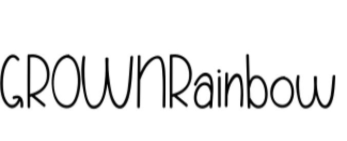 Grown Rainbow Font Preview