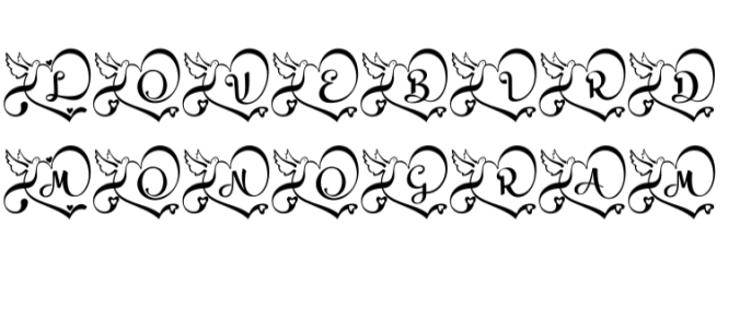 Lovebird Monogram Font Preview
