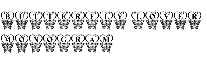Butterfly Lover Monogram Font Preview