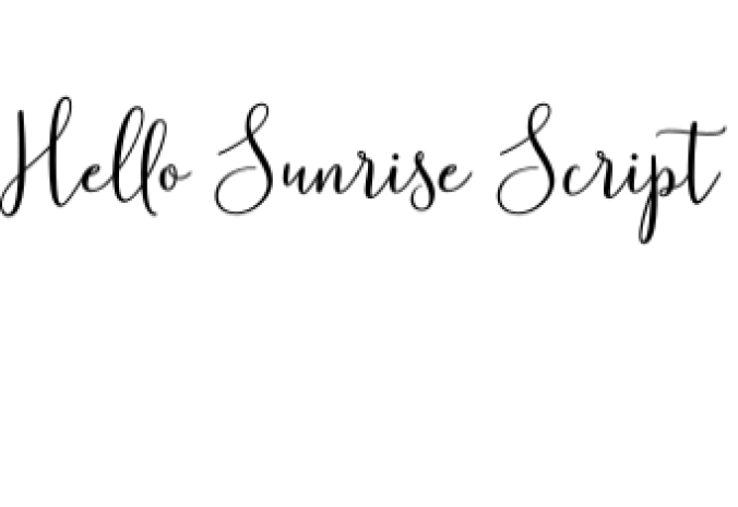 Hello Sunrise Font Preview