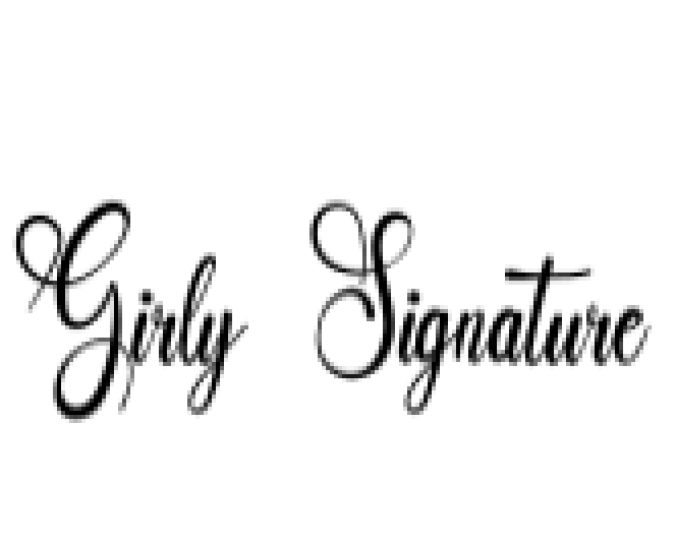 Girly Signature Font Preview