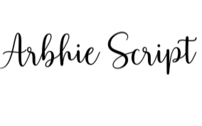 Arbhie Script Font Preview