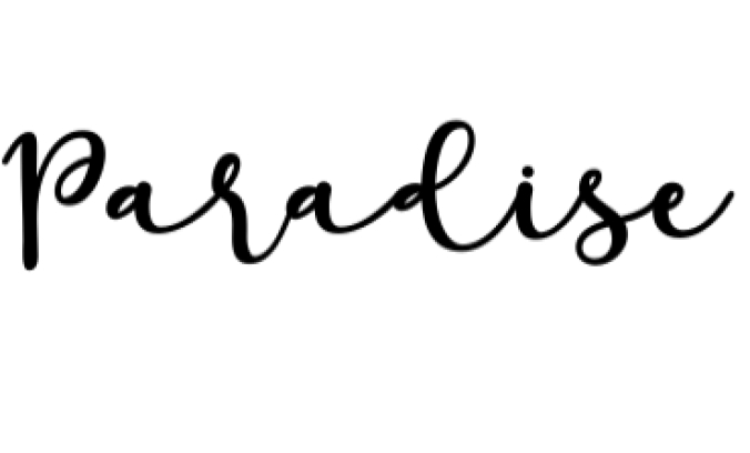 Paradise Calligraphy Font Preview
