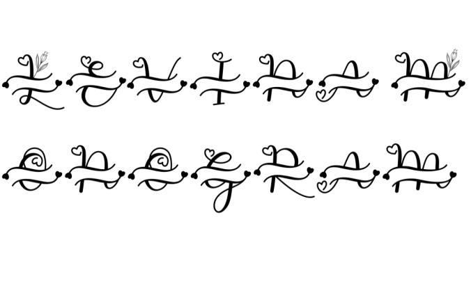 Levina Monogram Font Preview