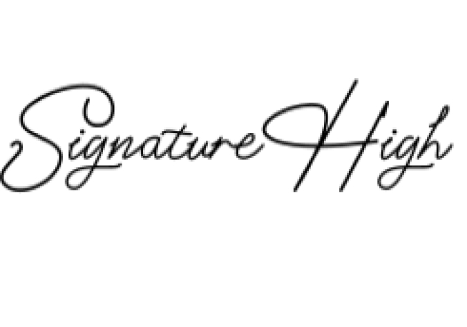 Signature High Font Preview
