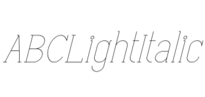 ABC Light Italic Font Preview