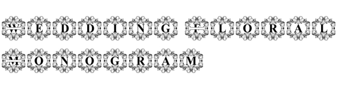 Wedding Floral Monogram Font Preview