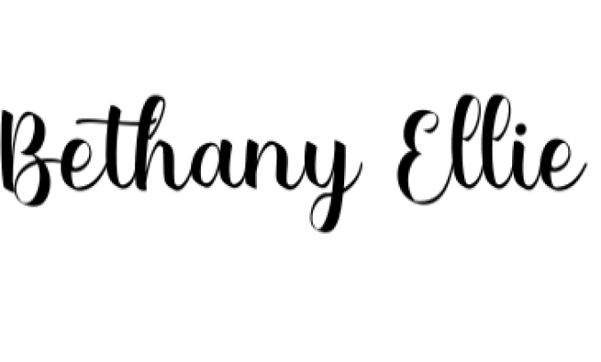 Bethany Ellie Font Preview