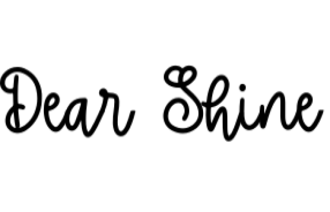 Dear Shine Font Preview