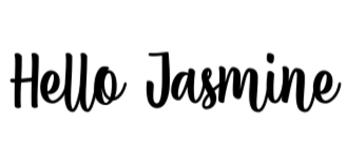 Hello Jasmine Font Preview