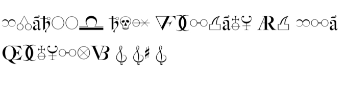 Rosart  Fleisch ALCHEMY Symbol Set Font Preview