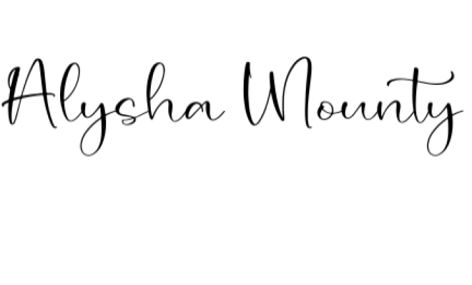 Alysha Mounty Font Preview