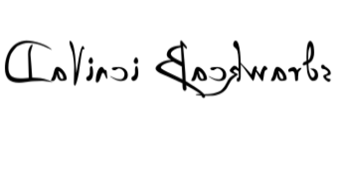 Da Vinci Backwards Font Preview