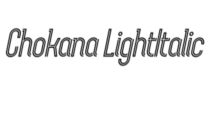 Chokana Light Italic Font Preview
