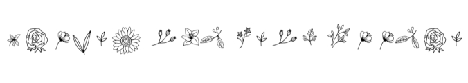 Flower and Leaf Doodle Font Preview