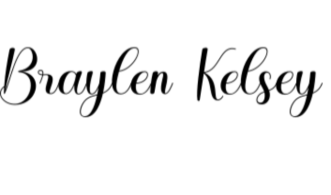 Braylen Kelsey Font Preview