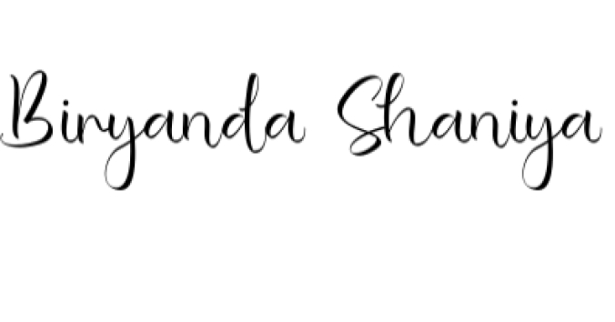 Biryanda Shaniya Font Preview