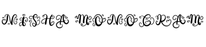 Nisha Monogram Font Preview