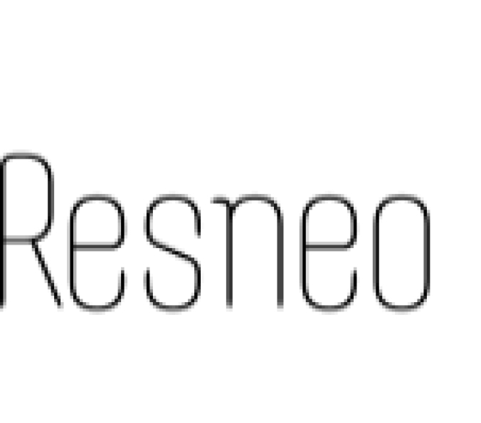 Resneo Font Preview
