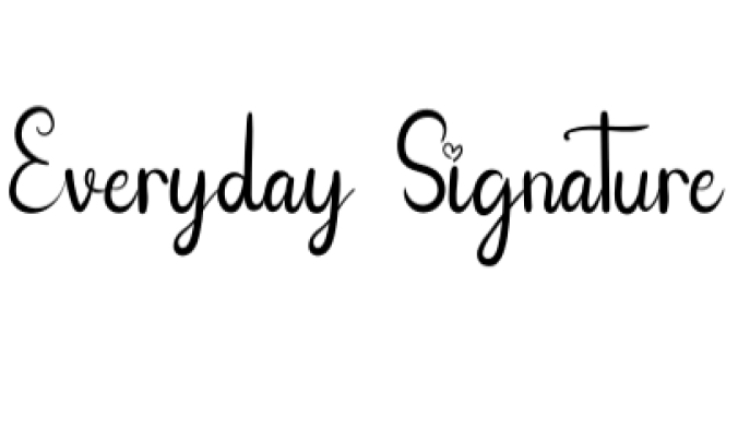 Everyday Signature Font Preview