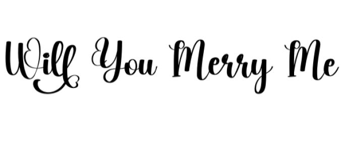 Will You Merry Me Font Preview