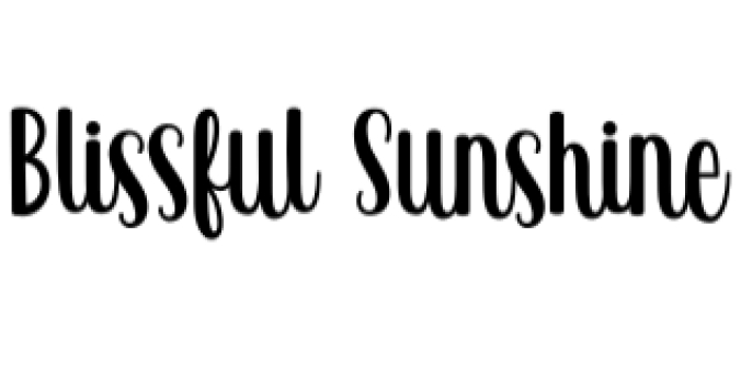 Blissful Sunshine Font Preview
