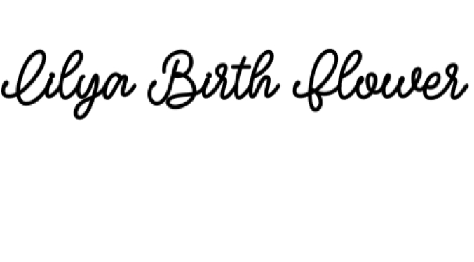 Lilya Birth Flower Font Preview