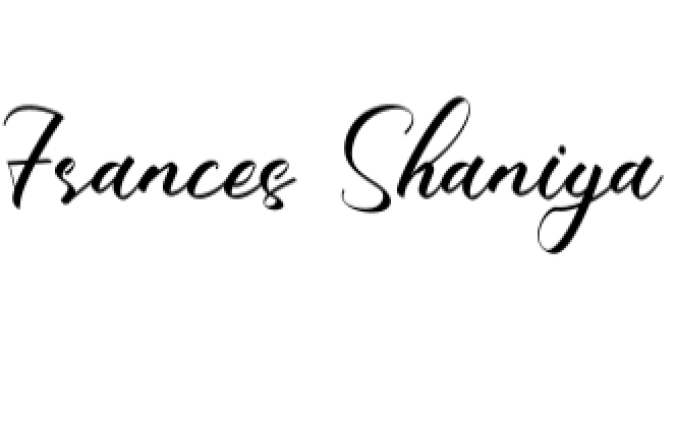 Frances Shaniya Font Preview