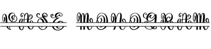 Vase Monogram Font Preview