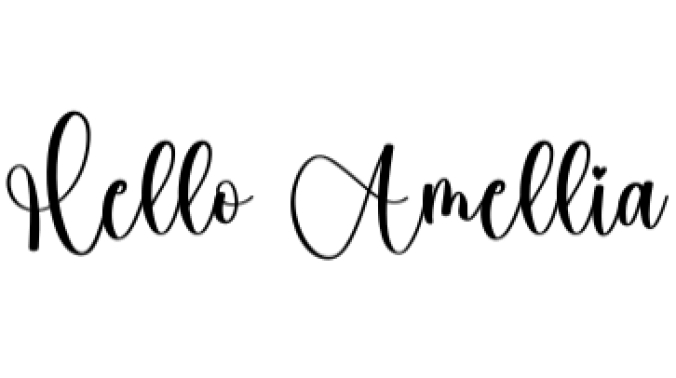 Hello Amellia Font Preview