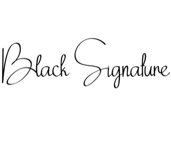 Black Signature Font Preview