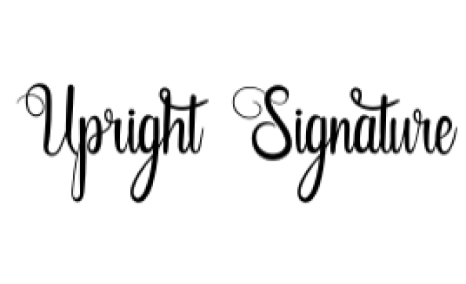Upright Signature Font Preview