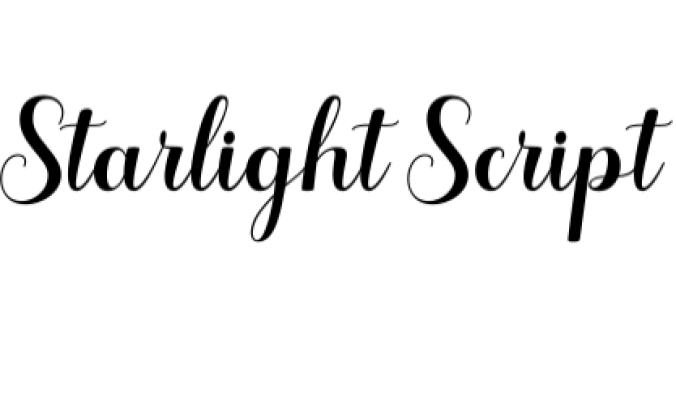 Starlight Script Font Preview