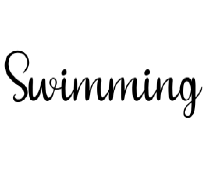 Swimming Font Preview