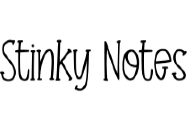 Stinky Notes Font Preview
