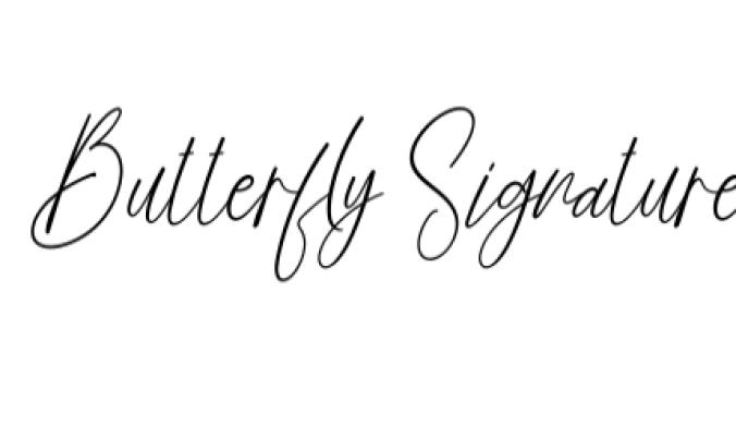 Butterfly Signature Font Preview