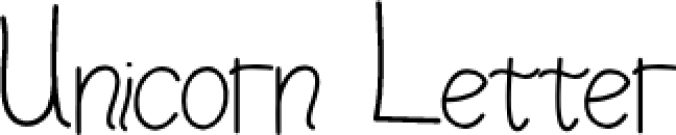 Unicorn Letter Font Preview