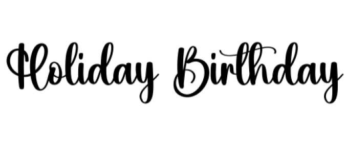 Holiday Birthday Font Preview