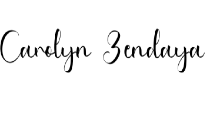 Carolyn Zendaya Font Preview