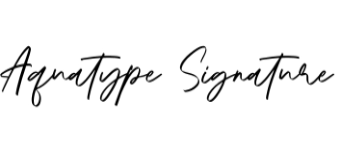 Aquatype Signature Font Preview