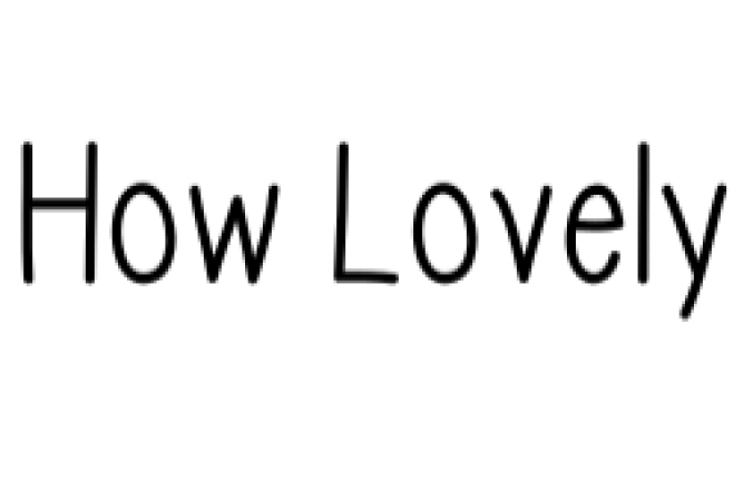 How Lovely Font Preview