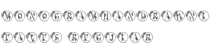 Monogram Handrawn Leaves Font Preview