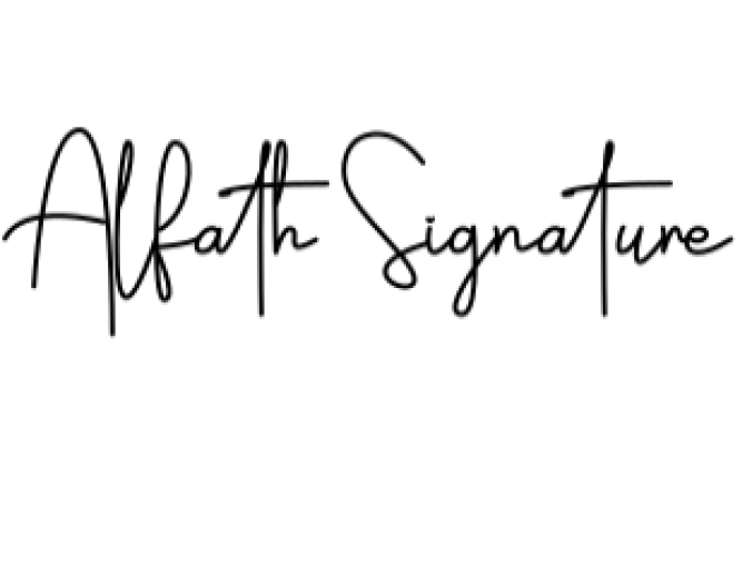 Alfath Signature Font Preview