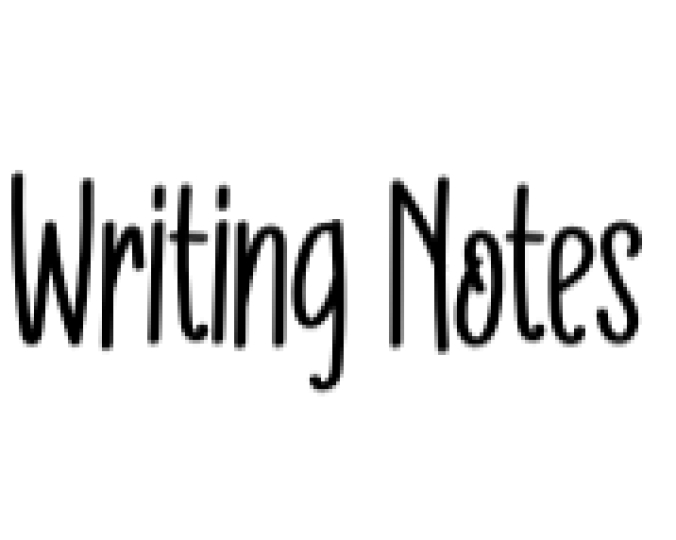 Writing Notes Font Preview