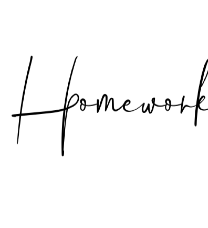 Homework Font Preview