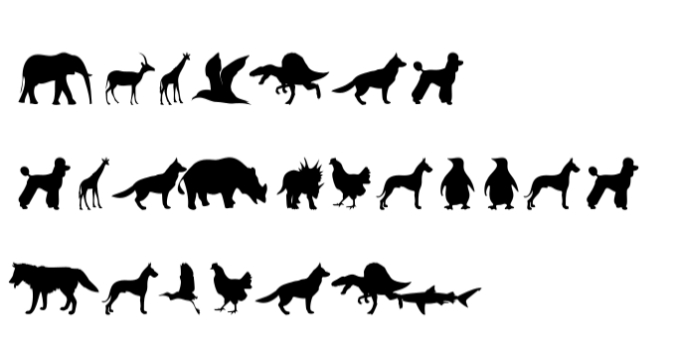 Animals Silhouettes Font Preview