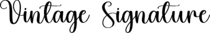 Vintage Signature Font Preview
